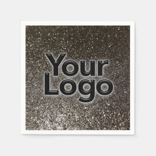 Custom Business Logo Modern Fun Glitter Party      Napkin