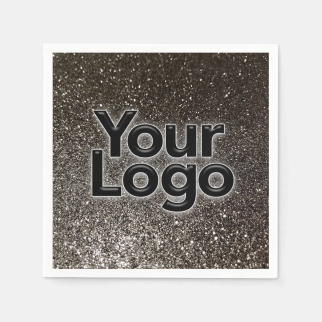 Custom Business Logo Modern Fun Glitter Party      Napkin (Front)