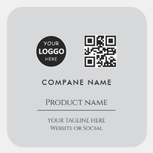 custom business logo Modern minimal Black Square Sticker