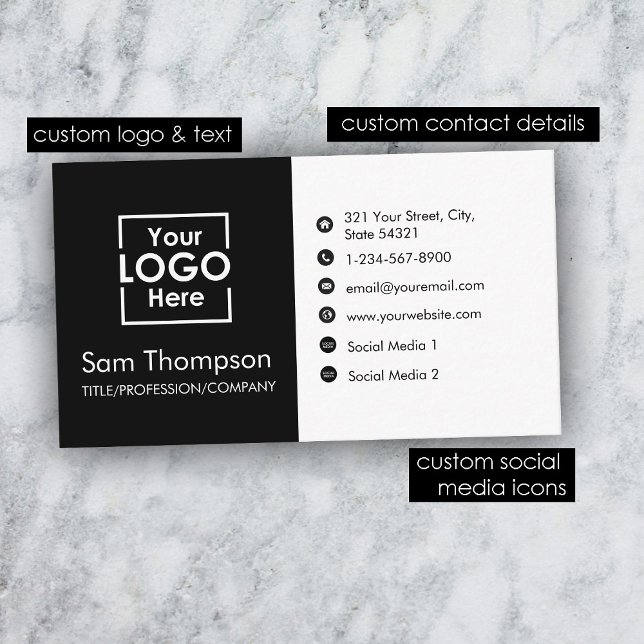 Custom Business Logo Modern Simple Minimalist  Card (Custom Business Logo Modern Simple Minimalist Business Card)