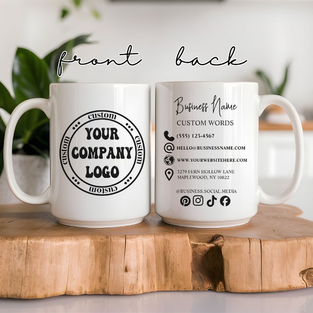 Custom Business Logo Mug for Employees & Customers (company logo mug, custom business mug, corporate gift mug, branded mugs, promotional mug,)