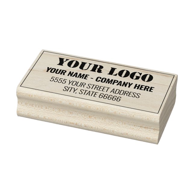 Custom Business Logo Name Address Rubber Stamp (Stamp)