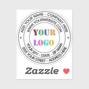 Custom Business Logo Name Address Website Sticker