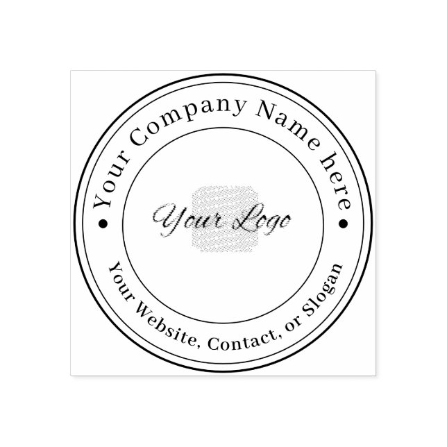 Custom Business Logo Name Contact Information Rubber Stamp (Imprint)