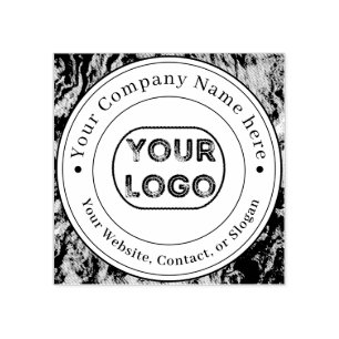 Custom Business Logo Name Contact Information  Rubber Stamp