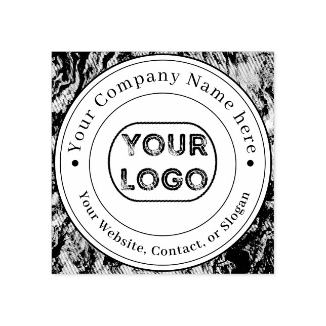 Custom Business Logo Name Contact Information  Rubber Stamp (Imprint)
