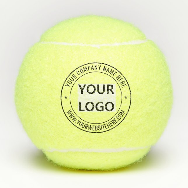 Custom Business Logo Name Info Stamp Tennis Balls (Front)