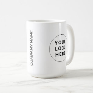 Custom Business Logo & Name on a White Branded Coffee Mug