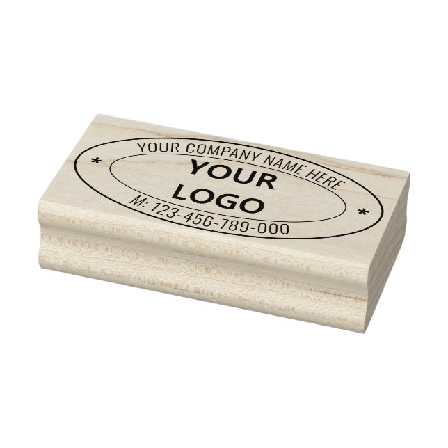 Custom Business Logo Name Phone Oval Rubber Stamp (Stamp)