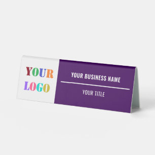 Custom Business Logo Name Table Tent Sign Example