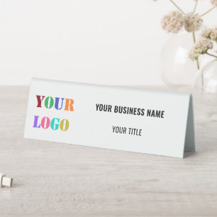 Custom Business Logo Name Table Tent Sign Template