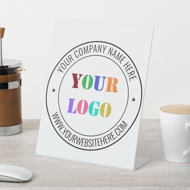 Custom Business Logo Name Text Info Pedestal Sign (In SItu)