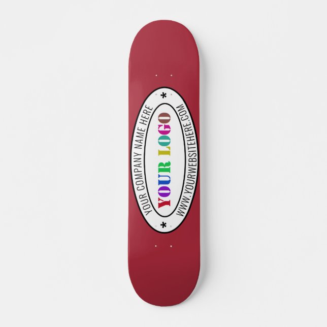 Custom Business Logo Name Text Skateboard Template (Front)