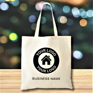 Custom Business Logo Name Text Tote Bag