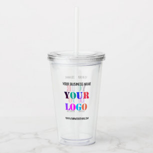 Custom Business Logo Name Website Acrylic Tumbler