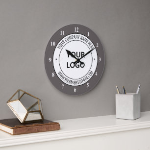 Custom Business Logo Name Website Clock Stamp