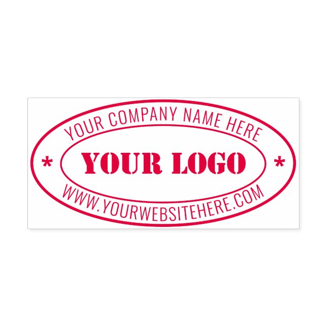 Custom Business Logo Name Website Oval Stamp (Design)