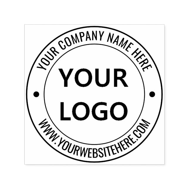 Custom Business Logo Name Website Round Stamp (Design)
