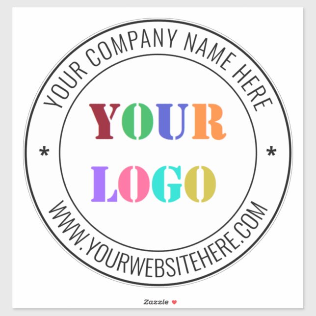 Custom Business Logo Name Website Sticker Template (Sheet)