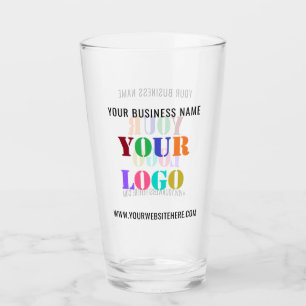 Custom Business Logo Name Website Text Glass