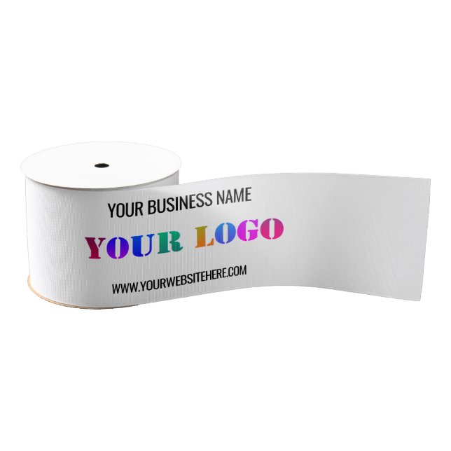Custom Business Logo Name Website Your Company Grosgrain Ribbon (Spool)