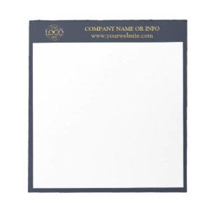 Custom Business Logo Navy Blue Branded Promotional Notepad