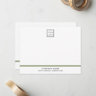 Custom Business Logo Olive Line Company Name Card