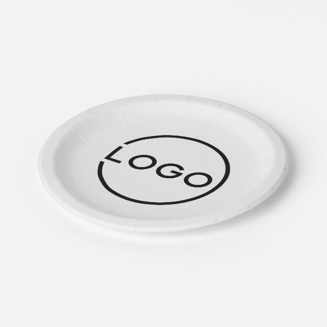 Custom Business Logo Paper Plate (Angled)