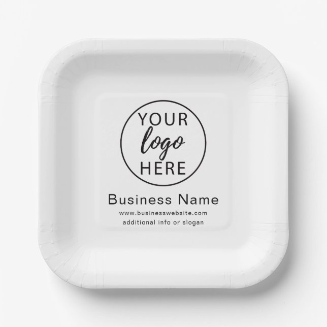 Custom Business Logo Paper Plates (Front)
