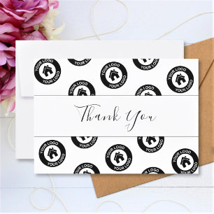 Custom Business Logo Pattern And Message Thank You Card