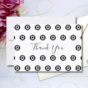 Custom Business Logo Pattern And Message Thank You Card