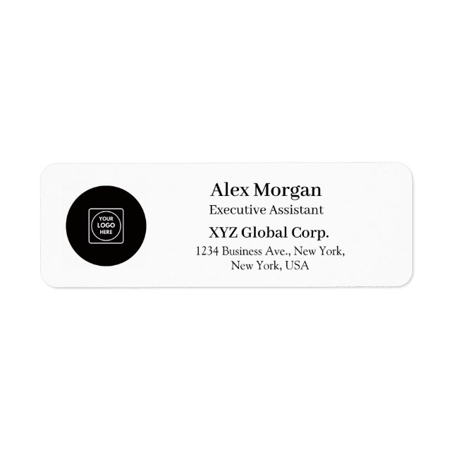 Custom Business Logo Personalised Address Labels (Front)