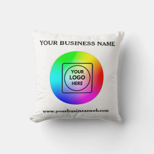 Custom Business Logo Personalised Throw Pillow