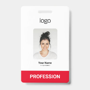 Custom Business Logo, Photo, Bar Qr Code ID Badge