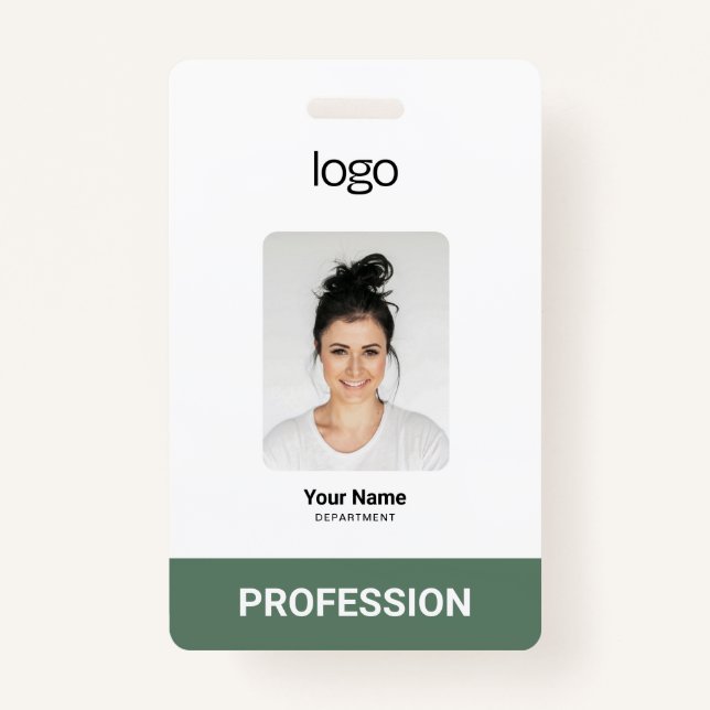 Custom Business Logo, Photo, Bar Qr Code ID Badge (Front)