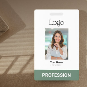 Custom Business Logo Photo Barcode & Qr Code Badge ID Badge