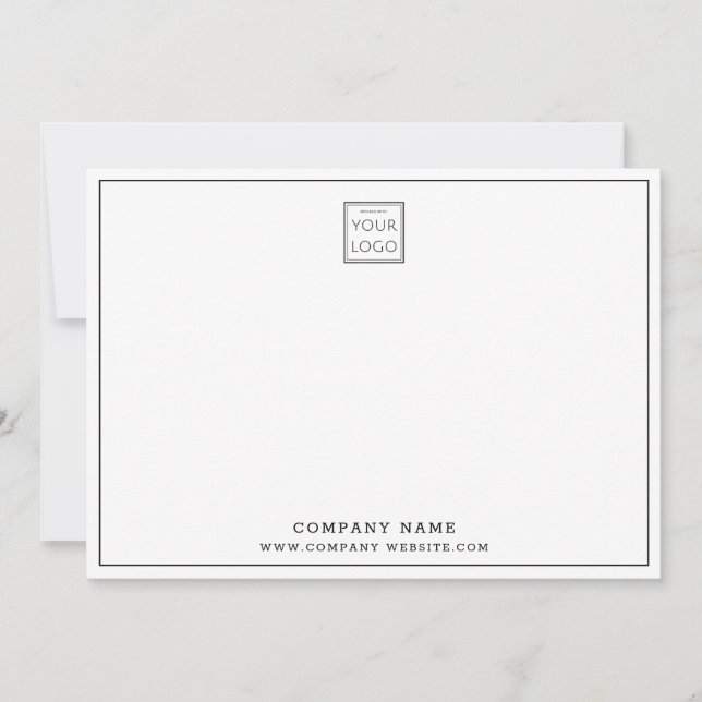 Custom  Business Logo Photo Company Thank you 5x7 Card (Front)