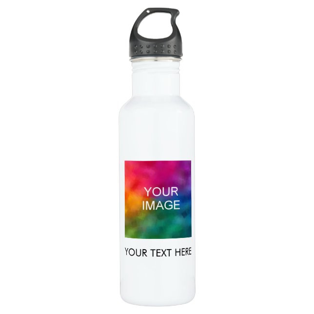 Custom Business Logo Photo Minimalist Template 710 Ml Water Bottle (Front)