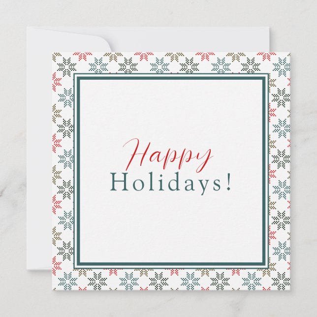 Custom Business Logo, Photo Poinsettia Holidays Card (Front)