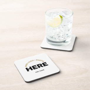 Custom Business Logo Photo Text Coaster