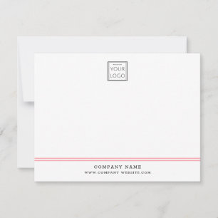 Custom Business Logo Pink Two Line Company Name Card