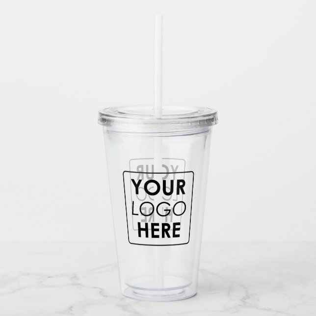 Custom Business Logo Professional Acrylic Tumbler (Front)