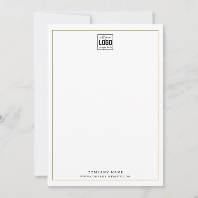 Custom Business Logo Professional Gold Border Card (Front)
