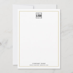 Custom Business Logo Professional Gold Border Card