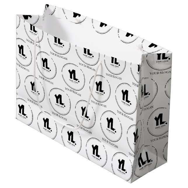Custom Business Logo Professional Large Gift Bag (Front Angled)