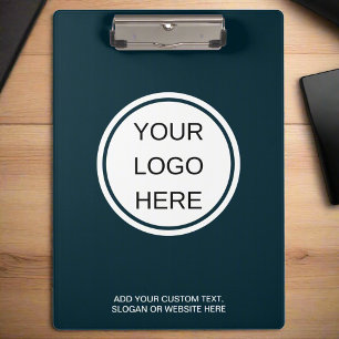 Custom Business Logo Professional Navy Blue Clipboard