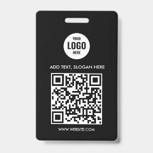 Custom Business Logo Professional Simple White ID Badge