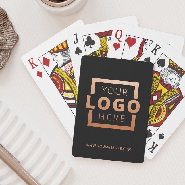 Custom Business Logo Promotion Branded Rose Gold Playing Cards (Creator Uploaded)