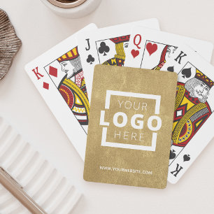 Custom Business Logo Promotion Branded White Gold Playing Cards