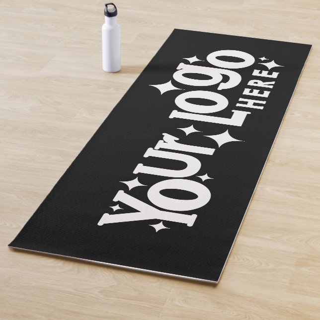 Custom Business Logo Promotional Black White Retro Yoga Mat (In Situ)
